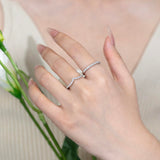 FANCIME Bague en argent sterling "Crown Radiance" en moissanite
