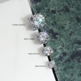 FANCIME Boucles d'oreilles en moissanite solitaire délicate 2cttw en or blanc 14K