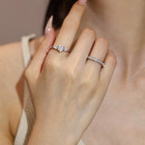 Bague en argent sterling Moissanite en forme de cœur FANCIME Halo