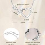 FANCIME Collier en or massif 14K en forme de cœur entrelacé infini