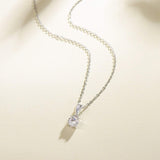 Collier en or blanc 14K FANCIME Moissanite Infinity Ribbon Solitaire