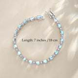 "Radiance Glamour" Bracelet en Pierre de Lune Taillé Fancy en Argent Sterling de Juin