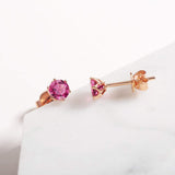 Boucles d'oreilles en tourmaline rose en or rose 14K FANCIME