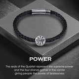 FANCIME FORCE Bracelet en Cuir pour Hommes en Argent Sterling