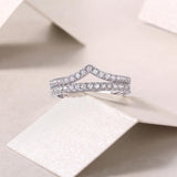 FANCIME Bague en argent sterling "Crown Radiance" en moissanite