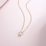FANCIME Collier en or jaune 14K avec solitaire en moissanite serti