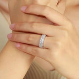 FANCIME Bague de Mariage en Argent Sterling Moissanite