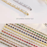 "Radiance Glamour" Bracelet Tennis en Argent Sterling Grenat Taille Fantaisie Pierre de Naissance de Janvier