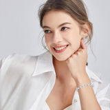"Radiance Glamour" Bracelet en Pierre de Lune Taillé Fancy en Argent Sterling de Juin