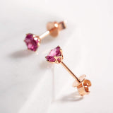 Boucles d'oreilles en tourmaline rose en or rose 14K FANCIME