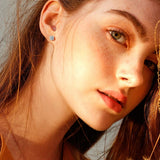 Boucles d'oreilles en moissanite 1 cttw en or blanc solide 14K FANCIME