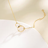 Bracelet en or massif 14K avec deux cœurs entrelacés à l'infini FANCIME
