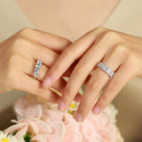 FANCIME Bague de Mariage en Argent Sterling Moissanite