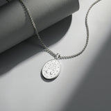 Collier Pendentif pour Hommes en Argent Sterling avec Médailles de la Vierge Marie Série Saint FANCIME