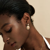 FANCIME "Retro Romance" Boucles d'oreilles en argent sterling Taille Ovale Vintage Pierre de naissance d'octobre