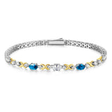 FANCIME "Duo Éternel" Bracelets de Tennis en Argent Sterling avec Pierre de Naissance de Décembre Topaze
