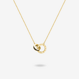 FANCIME "Temps Romain" Collier en argent sterling avec cercles entrelacés pour couples