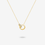 FANCIME "Temps Romain" Collier en argent sterling avec cercles entrelacés pour couples