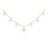 Collier en argent sterling "Starlit Dream" Étoile colorée