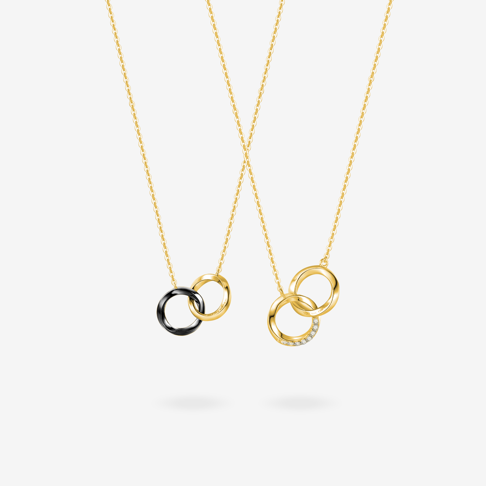 FANCIME "Together" Interlocking Ring Sterling Silver Necklace Main