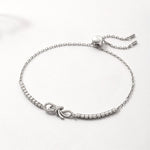 FANCIME "Love Knot" Sweet Bow Sterling Silver Bracelet Model Show