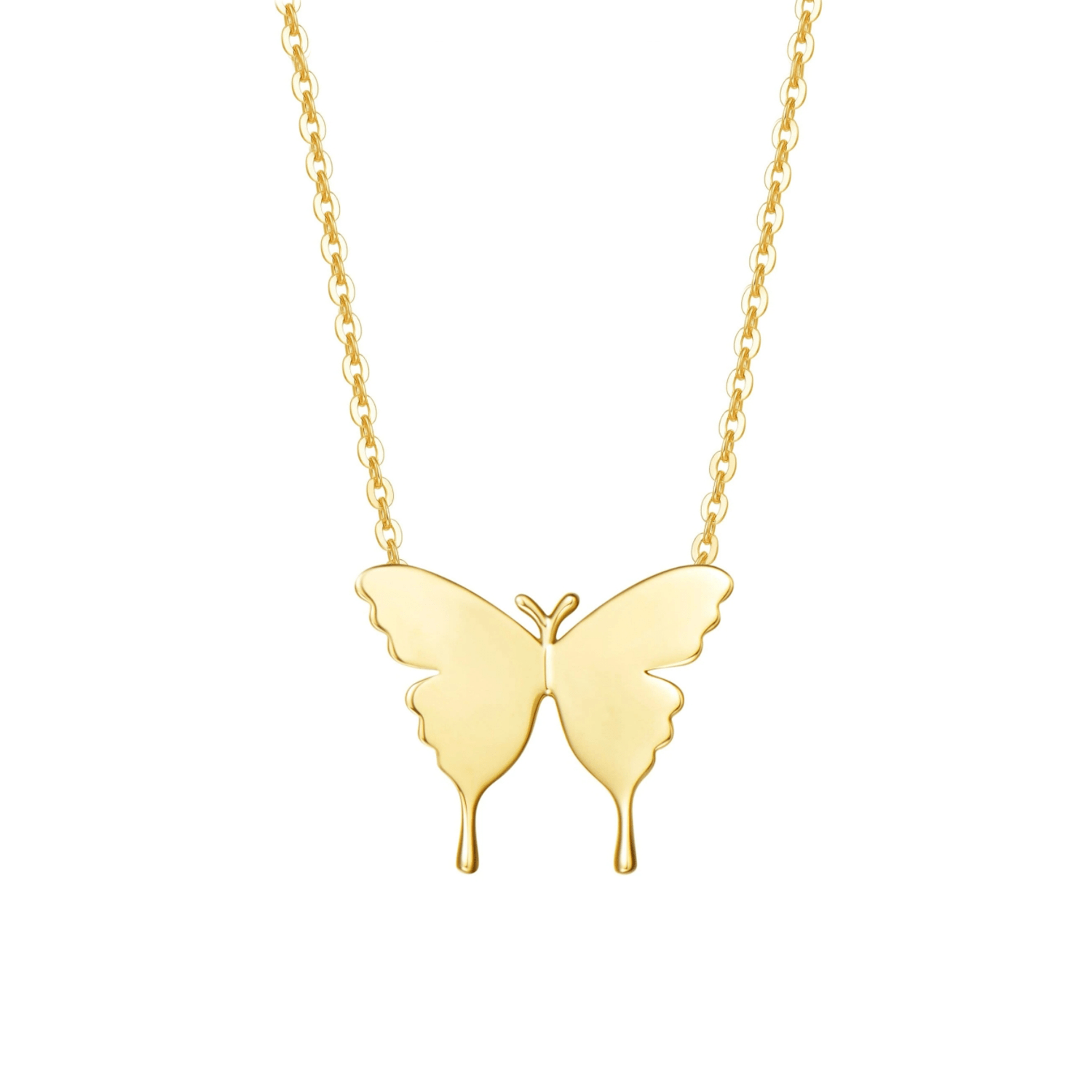 FANCIME "Sophia" Dainty Minimalist Butterfly 14K Yellow Gold Necklace Main