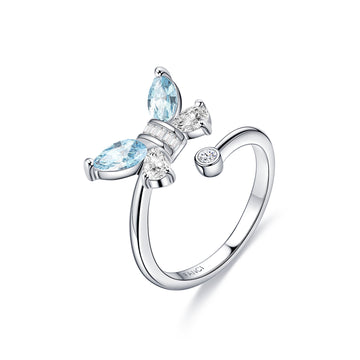Bague en argent sterling "Azura" avec papillon