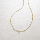 Fanci "Diamond Under Silver Lining" 14K Solid Yellow Gold Necklace Full
