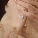 FANCIME "Sweet Pea" Bowtie Design White CZ Sterling Silver Necklace Video
