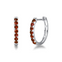 FANCIME Red Garnet 14K White Gold Hoop Earrings Main