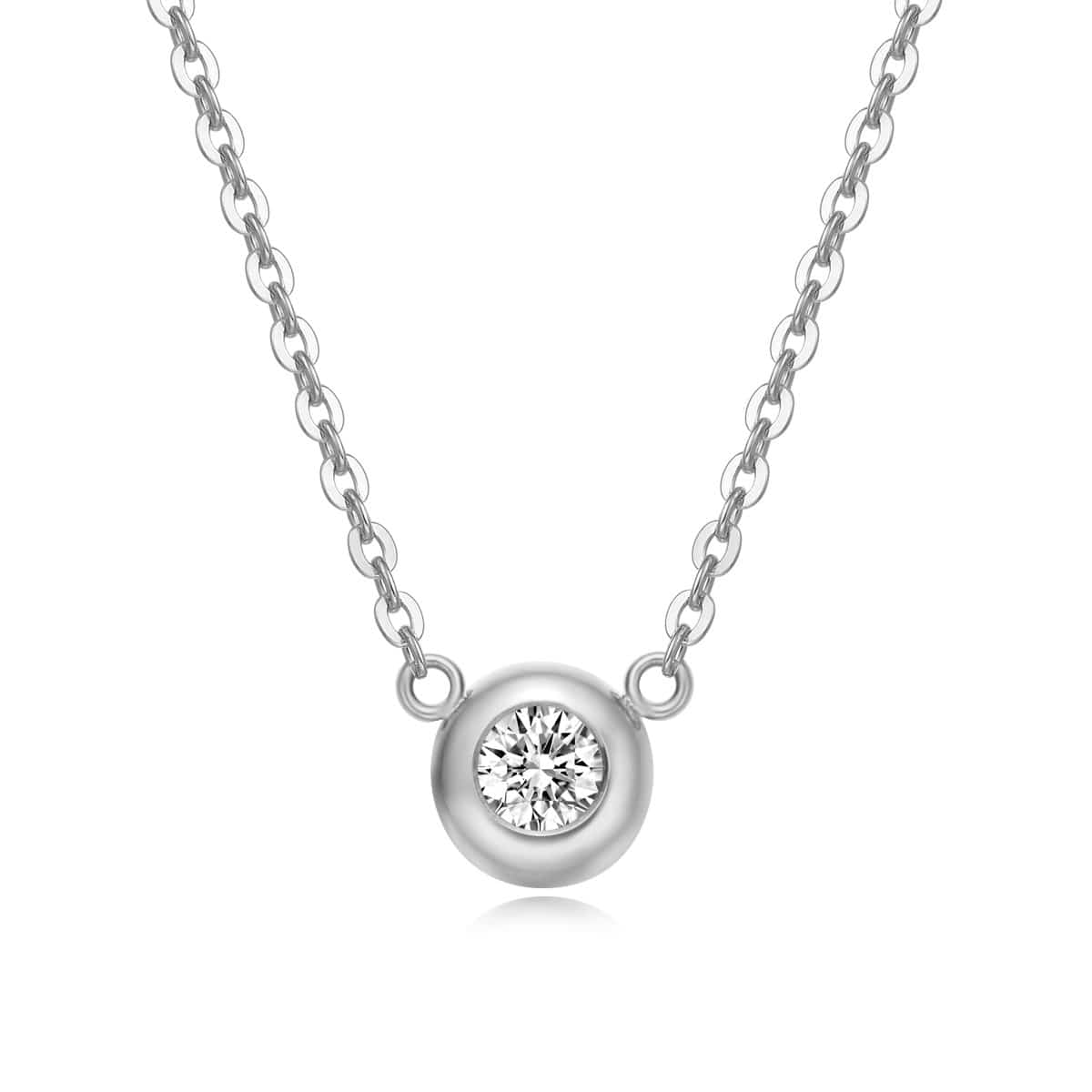 FANCIME Mellow S Round 18K Solid White Gold Necklace Main