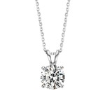 FANCIME Classic Round Pendant 14K White Gold Necklace Main