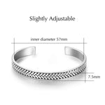 FANCIME FEARLESSNESS Mens Open Cuff Sterling Silver Bracelet Show