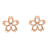 FANCIME "Lia" Diamond Cherry Blossom 14K Rose Gold Studs Main
