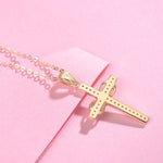 FANCIME Diamond Infinity Cross 9K Yellow Gold Necklace Back