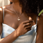 FANCIME "Valerie" Infinity Butterfly 18K Yellow Gold Necklace Show2