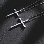 FANCIME Mens Beveled Cross Sterling Silver Necklace Video