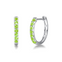FANCIME Green Peridot 14K White Gold Hoop Earrings Main
