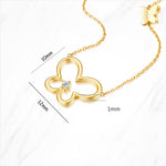 FANCIME "Golden Wings" Butterfly 14K Yellow Gold Necklace Size