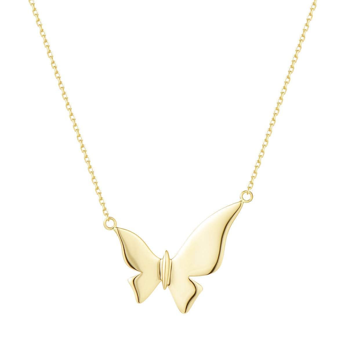 Fanci "Bright Tango" Butterfly 14K Yellow Gold Necklace Main