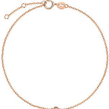 FANCIME Line & Dots Diamond Minimalist 18K Solid Gold Bracelet Rose Main