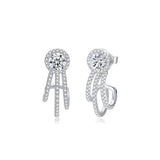 FANCIME "Parisian Star" Halo Setting Claw Sterling Silver Earrings Main