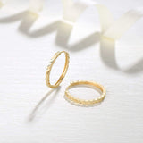 FANCIME Elegant Huggie 14K Yellow Gold Hoop Earrings Show