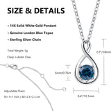 FANCIME "Birthstone" December Gemstone Sterling Silver Necklace Size