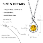 FANCIME "Birthstone" November Gemstone Sterling Silver Necklace Size
