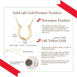 FANCIME Horseshoe Necklace14K Solid Yellow Gold Necklace Size