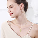 FANCIME Diamond Infinity Cross 9K Yellow Gold Necklace Show