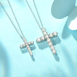 Collier en or blanc massif 14K avec gemme en moissanite blanche d'un carat