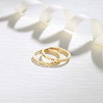 FANCIME Elegant Huggie 14K Yellow Gold Hoop Earrings Show