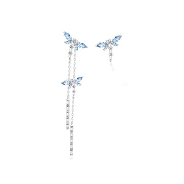 Boucles d'oreilles en argent sterling "Rêve aquatique" avec libellule